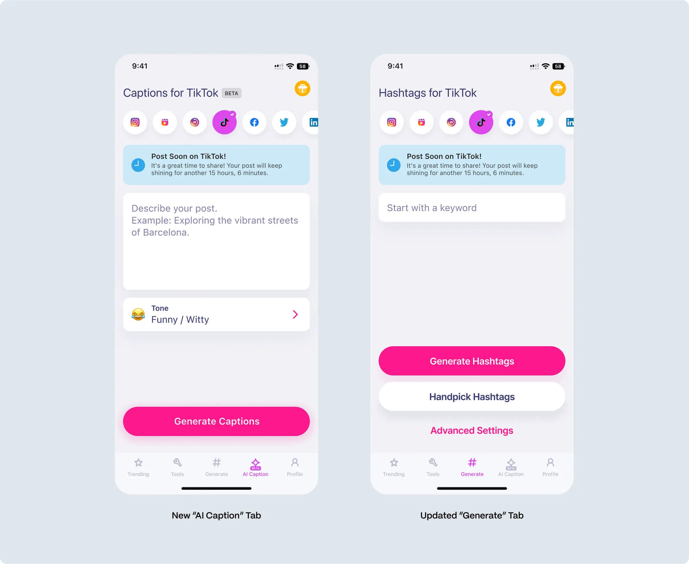 July 2024 Hashtag Expert design updates.