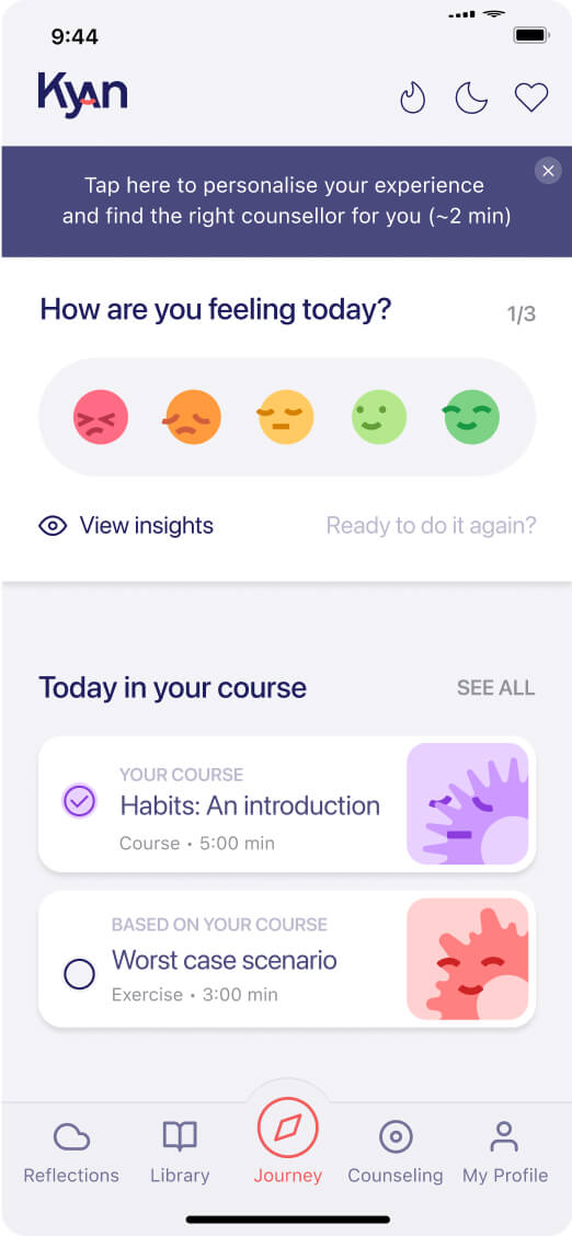 Kyan Mobile App Mockups